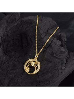 SHILLYN - Golden Gaze Owl Pendant with Necklace