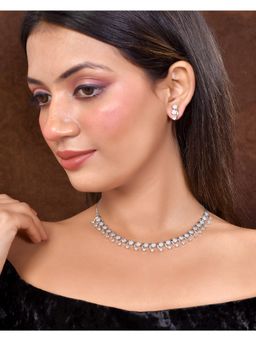 SHILLYN - White Diamond Drift Necklace Jewellery Set