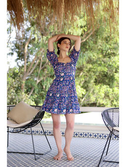 AlterEGO - Julia Blue Got My Back Printed Mini Dress