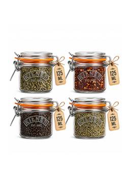 Kilner - Premium Airtight Clip Top Glass Food Jar 125Ml Bpa-Free (Pack Of 4)