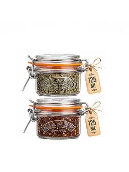 Kilner - Premium Airtight Clip Top Glass Food Jar 125Ml Bpa-Free (Pack Of 2)