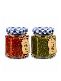 Kilner - Premium Hexagonal Airtight Twist Top Glass Jar 110Ml Kitchen (Pack Of 2)