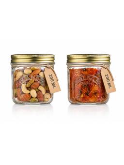 Kilner - Premium Wide Mouth Leakproof Glass Preserve Jar 200Ml (Pack Of 2)