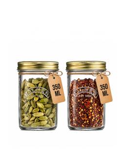 Kilner - Premium Wide Mouth Airtight Glass Preserve Jar 350Ml Kitchen (Pack Of 2)