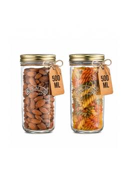 Kilner - Premium Wide Mouth Airtight Glass Preserve Jar 500Ml Reusable (Pack Of 2)
