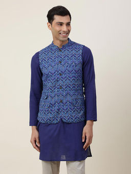 Fabindia - Navy Blue Cotton Slim Fit (Set of 2)