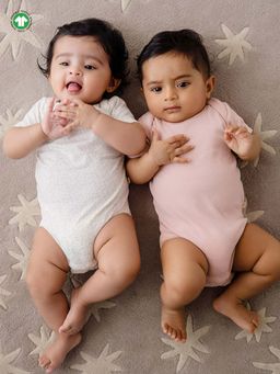 Greendigo - Organic Cotton Printed Baby Onesie Bodysuit Rompers for Babies (Pack of 2)