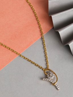 CLARA - 925 Silver Gold Rhodium Plated Swiss Zirconia Zion Pendant Chain Necklace for Women