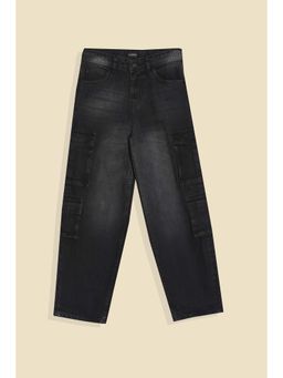 Allen Solly - Boys Black Solid Regular Fit Jeans