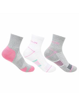 Bonjour - Women Multicolored Cushioned Ankle- Length Sports Socks -Pack Of 3