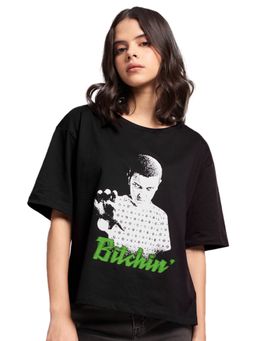 The Souled Store - Stranger Things Black Bitchin Oversized T-Shirt for Women