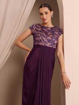 Miss Chase - Women's Satin Purple Dress