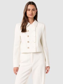 Forever New - White Tilly Button Detail Jacket