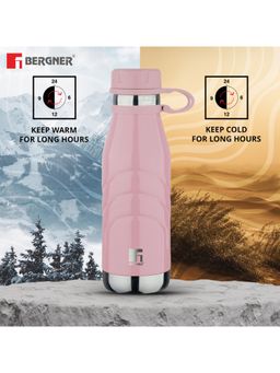 Bergner - Walking Aquaflex Thermosteel Hot and Cold Double Wall 500ml Flask - Pink