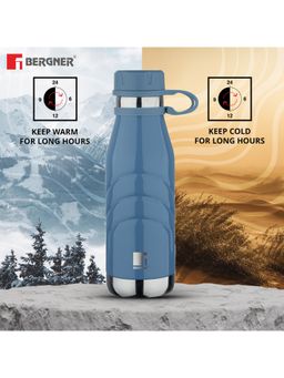 Bergner - Walking Aquaflex Thermosteel Hot and Cold Double Wall 1000ml Flask, Blue