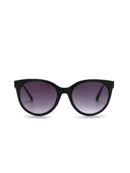 French Connection - Grey Lens Round Sunglass Full Rim Black Frame With Gradient