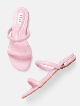 ELLE - Pink Slip On Round Toe Women Sandals