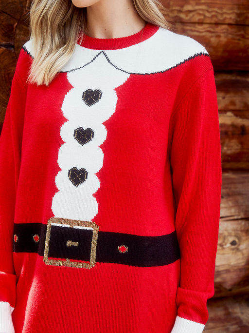 Buy Threadbare Red Novelty Santa Christmas Dress Online