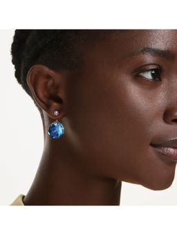 SWAROVSKI - Gema Blue, Gold-Tone Plated Earrings
