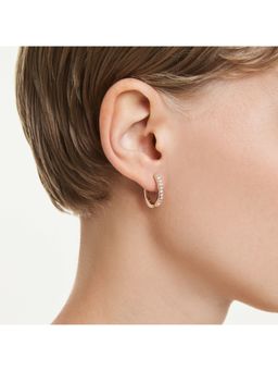 SWAROVSKI - Dextera Octagon Shape, Rose Gold-Tone Plated Hoop Earrings