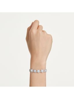 SWAROVSKI - Ariana Grande Round Cut, Flower, White, Rhodium Plated Bracelet