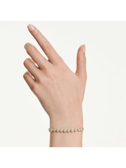 SWAROVSKI - Una Angelic Round Cut, White, Gold-Tone Plated Bracelet