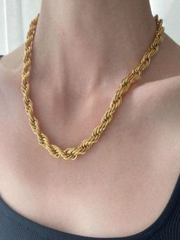 AQUASTREET - 18K Gold Plated Waterproof Anti-Tarnish Twisted Rope Necklace