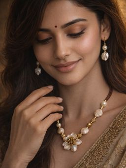Odette - Multi-Color Thread Pearl Jewellery Set For Women