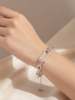 925 SILLER - Mixed-Gauge High-Shine Layered Bracelet