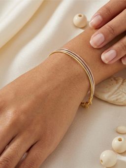925 SILLER - Elegant Three-Tone Liquid Link Bracelet