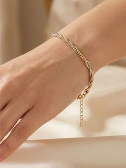 925 SILLER - Multi-Tone Interwoven Omega Link Bracelet