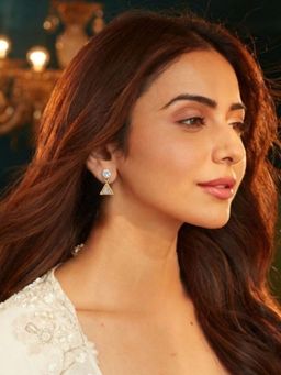 Accessher - Gold Ad Triangle Stud Drop Earrings