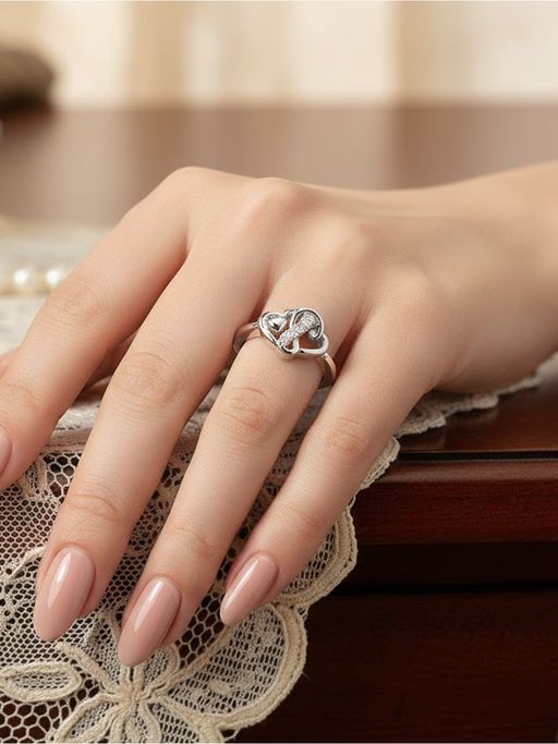 925 SILLER The Eternal Bond Heart Ring