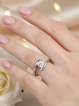 925 SILLER - The Horizon Floating Zircon Ring