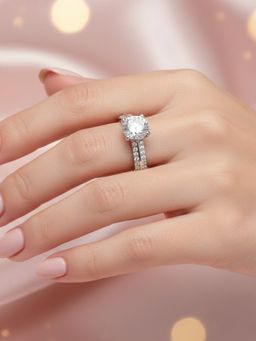 925 SILLER - The Serenity Cross-Over Ring
