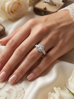 925 SILLER - The Eternal Square Halo Ring