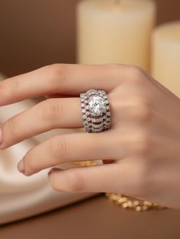 925 SILLER - The Meridian Quad-Row Ring