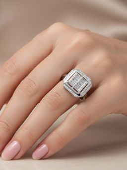 925 SILLER - The Deco Grandeur Baguette Ring