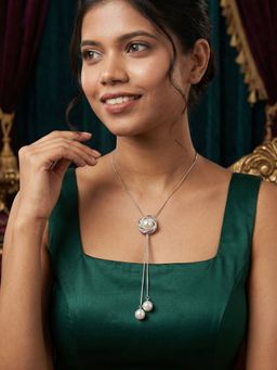 Niscka - Fancy Silver Pearl Necklace