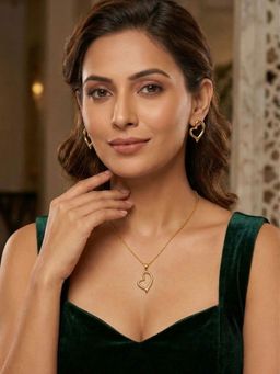 Niscka - Charming Gold Plated Heart Jewellery Set