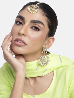 Peora - Gold Plated Kundan Pearl Jewellery Set for Women