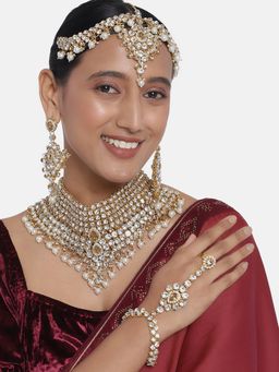 Peora - Kundan Studded Jodha Akbar Bridal Jewellery Set