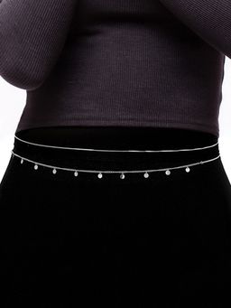 Peora - Silver Plated 2 Layer Fancy Waist Chain