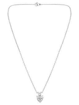 Peora - Silver Plated White Studded Fancy Pendant Necklace