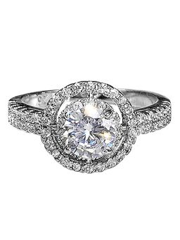 Peora - American Diamond Studded Silver Plated Ring Women