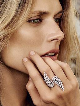 Peora - American Diamond Studded White Plated Ring For Women, Us 7