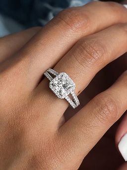 Peora - American Diamond Studded Silver Plated Ring For Women, Us 7