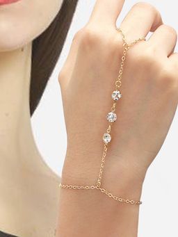 Peora - Gold Plated Ad Studded Openable Hathphool