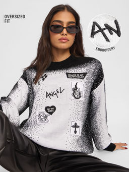 The Souled Store - F Womens Oversized Sweater