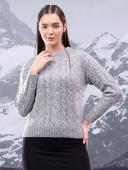 KOTTY - Women Grey Pullover Sweater